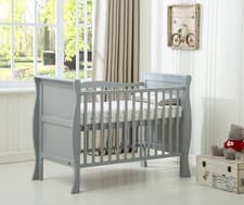 Image of MCC® Solid Wooden Cot bed Savannah Sleigh Cotbed & Water Repellent Mattress