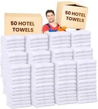 Image of Towels 100% Egyptian Cotton Luxury WHITE Face Hand Bath Towel Bulk Hotel Quality