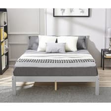 Image of Panana White Single 3ft Double Bed 4 ft 6 Pine Wooden Bed Frame for Adults, Kids