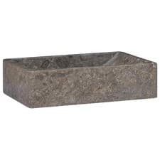 Image of Sink 45x30x12cm Marble Bathroom Natural Stone Bowl Basin Black/Cream vidaXL