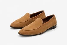 Image of custom Handmade Full Grain suede Leather loafers shoes for men
