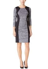 Image of CALVIN KLEIN Marled Scuba Sheather Sweater Dress (MSRP $134.00)