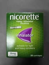 Image of Nicorette 15mg Nicotine Inhalator 20 Cartridges - STOP SMOKING