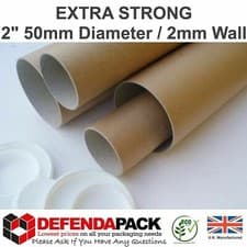 Image of STRONG POSTAL TUBES 711mm 28" - 2” 50mm WIDE POSTING POSTAGE CARDBOARD ROLL