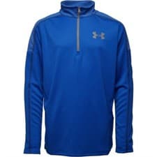 Image of Under Armour Boys Tech 1/2 Zip Neck Long Sleeve Blue Top New (Size's Youth L,XL)