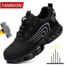 Image of Rotary Button Safety Shoes Men Anti-Impact Anti-Piercing Work & Sport Waterproof