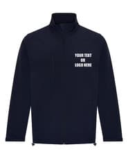 Image of Personalised Printed Pro RTX Three-Layer Softshell Text Logo Unisex Jacket Gifts