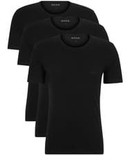 Image of BOSS Mens T-Shirts Black 3 Pack Short Sleeve With Logo - Size XL