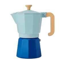 Image of La Cafetiere 'Venice' 6 Cup Espresso Maker, 2-Tone Sky Blue, Wooden Handle 290ml