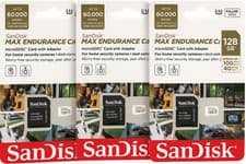Image of SanDisk Max Endurance Memory Card CCTV Dashcams 32/64/128/256GB 100MBs + Adapter