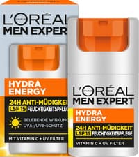 Image of 2x L'Oreal Men Expert Hydra Energetic 24HR Anti Fatigue Moisturiser 50ml SPF 15