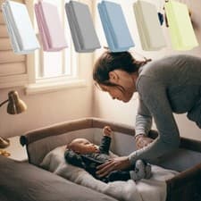 Image of 4x Fitted Sheets Compatible with Snuzpod Bedside Crib 100 % Cotton 40cmx90cm