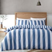 Image of Catherine Lansfield Cove Stripe Reversible Duvet Cover Set