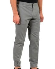 Image of Hugo Boss Men's Banks1-J Grey Flat Elastic Waist Casual Pants 36R