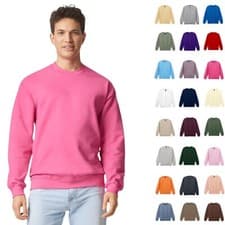 Image of Gildan Mens Sweatshirt Softstyle Midweight Crew Neck Fleece Pullover Jumper