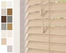 Image of NewEdgeBlinds PVC Faux Wood String Venetian Blinds Grained 50mm Made To Measure
