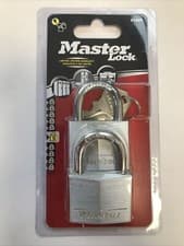 Image of Master Lock 40mm Aluminium Padlocks 21mm Shackle 6mm Diameter Twinpack 9140T