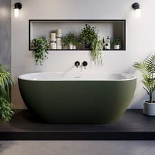 Image of Dark Green Freestanding Double Ended Bath 1650 x 750mm - Lisbon LISDLG1650