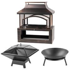 Image of GARDEN FIRE PIT OUTDOOR WOOD LOG BURNER PATIO HEATER STEEL METAL CAMPING BRAZIER