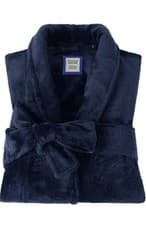 Image of Mens Fleece Bathrobe with Shawl Collar,Soft Warm Knee Length Bath Robe
