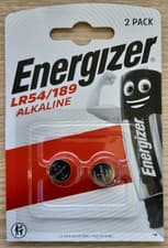 Image of 2 x Energizer LR54 1.5 Volt Alkaline Battery 189 V10GA GP189 L1131 LR1130 A120