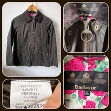 Image of Barbour Liberty Beadnell Ltd Ed Waxed Cotton Jacket Girls XL Age 12/13