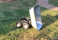 Image of Garden trolley 4 wheel tipping dump wheelbarrow cart padded handle 80 litre