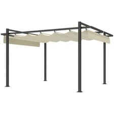Image of Outsunny 3 x 4m Pergola with Retractable Roof and Aluminium Frame, Refurbished