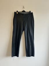 Image of CAPSULE Black Faux Leather Straight Leg Trousers Size 14