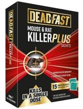 Image of Deadfast 20300393 Mouse and Rat Killer Plus Poison, 15 Sachets - Green