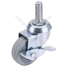 Image of Draper Swivel Bolt Fixing Rubber Castor with Brake, 50mm Diameter, S.W.L. 50kg