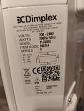 Image of Dimplex PLXE PLX200E 2000W Panel Heater - White new with small dent (see pics)