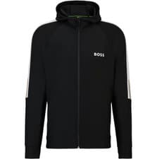 Image of Mens Hoodie BOSS Black Full Zip Track Jacket With Logo - Sicon MB 2 Size M