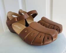 Image of Hotter May Women’s Brown Leather Sandals Size 4 Brand New