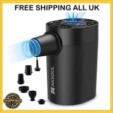 Image of AKSOUL Electric Air Pump Rechargeable 1600/3600mAh Mini Inflator for Air Mattres