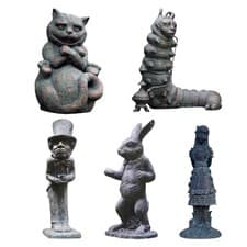 Image of Resin Wonderland Ornament Garden Sculpture Alice Figurine Play Set Decoration