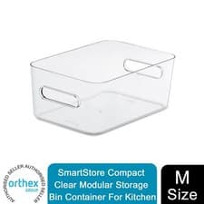 Image of SmartStore Compact Clear Modular Storage Bin Container For Kitchen, M