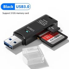 Image of USB 3.0 SD Card Reader Micro SD Adapter Dual Slot High Speed for PC Laptop 2in 1