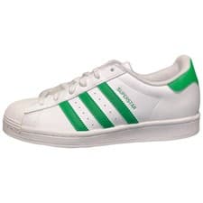 Image of Adidas Superstar White Green Casual Shoes IE9047 Trainers (Sizes: UK 4.5 - 11)
