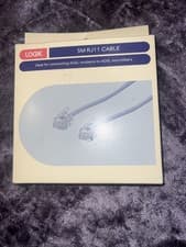 Image of Logik RJ11 Modem Router Lead 5m White ADSL LRJ115M23 (Cable Broadband Internet)