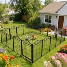 Image of 16/8 pcs Heavy Duty Dog Playpen Panel Exercise Fence Puppy Kennel Cage with Door