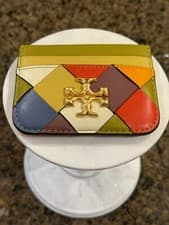 Image of TORY BURCH Eleanor Woven Leather Card Case NWT