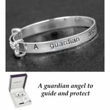 Image of Equilibrium Silver Plated Guardian Angel Keepsake Bangle
