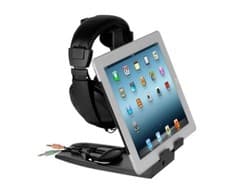 Image of Allsop Headset Hangout - Headset And Tablet Stand - 9.5" X 3.5" X 8" - Black