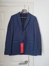 Image of HUGO BOSS Marzotto Extra Slim Fit 100% Wool Suit Jacket Blazer Blue 36R RRP £279