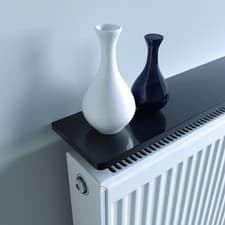 Image of Black Radiator Shelf Rounded Edges120x15x1.8cm (48"x6")