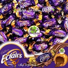 Image of CADBURY CHOCOLATE ECLAIRS 900G Caramel Milk Choc Centre Toffee Sweets Retro Gift