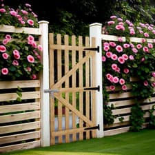 Image of 150/180cm Tall Outdoor Wooden Fence Gates Garden Gate Pedestrian Gate w/ Hinges