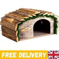 Image of Hedgehog Shelter & Hibernation House - Safe, Durable Fir Wood, Bark Roof, Garden