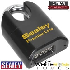 Image of Sealey Padlock Steel Body Combination Shrouded Shackle 62mm Security Lock